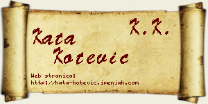 Kata Kotević vizit kartica